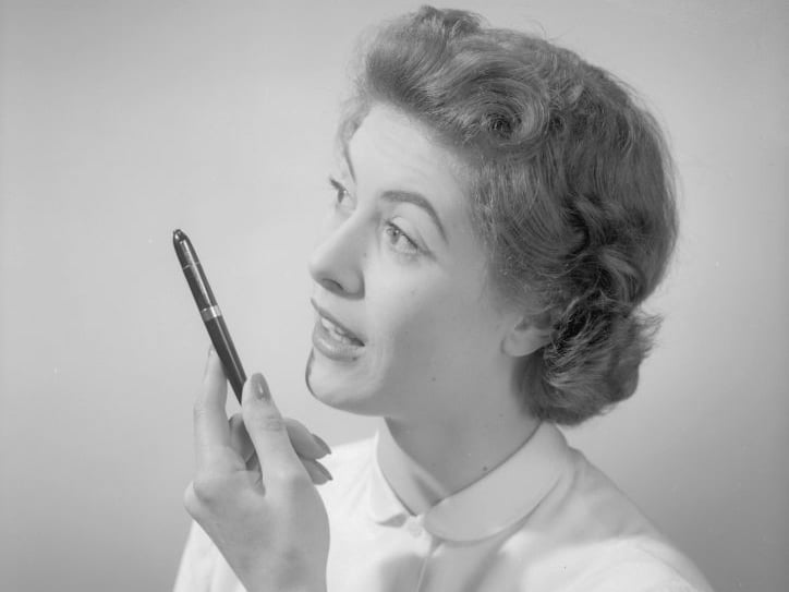 Hats off to anyone who could get through a school day without getting the ink from a fountain pen all over them.
(Photo by Chaloner Woods/Getty Images)