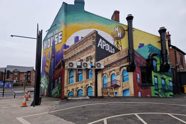 This mural was daubed on the side of the former Royal Standard pub. Sheffield. Photo: David Kessen, Iconic Media
