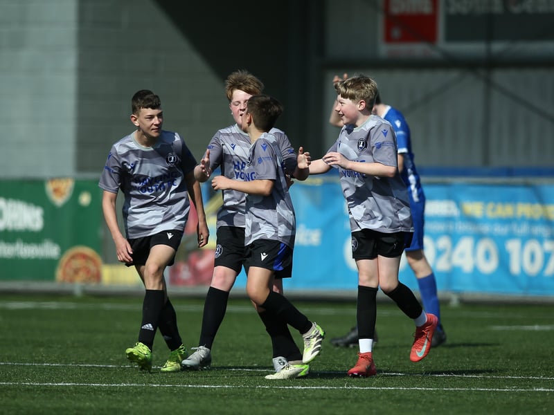 Action from Denmead Youth Cougars v Hayling Youth Blues in the Portsmouth Youth League Under-13 Geldard Invitation Cup Final
