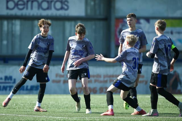 Action from Denmead Youth Cougars v Hayling Youth Blues in the Portsmouth Youth League Under-13 Geldard Invitation Cup Final