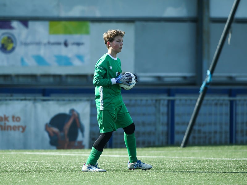 Action from Denmead Youth Cougars v Hayling Youth Blues in the Portsmouth Youth League Under-13 Geldard Invitation Cup Final