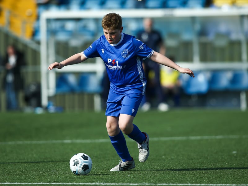 Action from Denmead Youth Cougars v Hayling Youth Blues in the Portsmouth Youth League Under-13 Geldard Invitation Cup Final