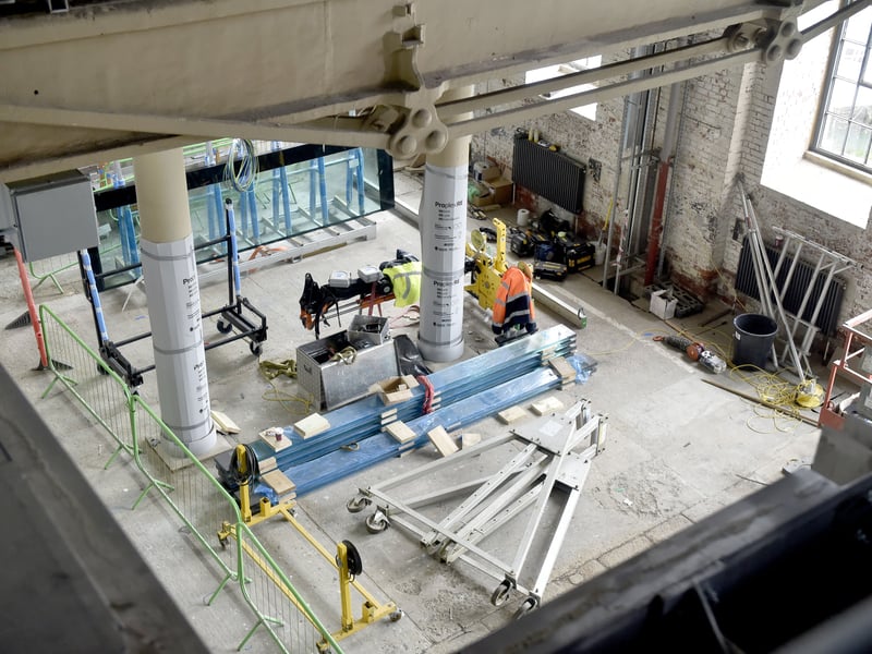 Work at the new Royal Marines Museum, Portsmouth Historic Dockyard.