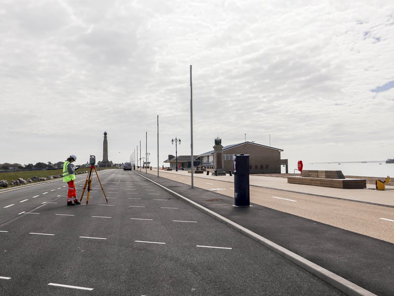 Parking bays off the new one-way Clarence Esplanade which will now have a 20mph speed limit