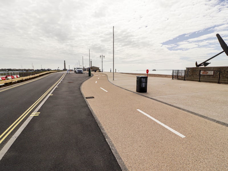 The road is now one way and a new cycle lane has been installed in Southsea