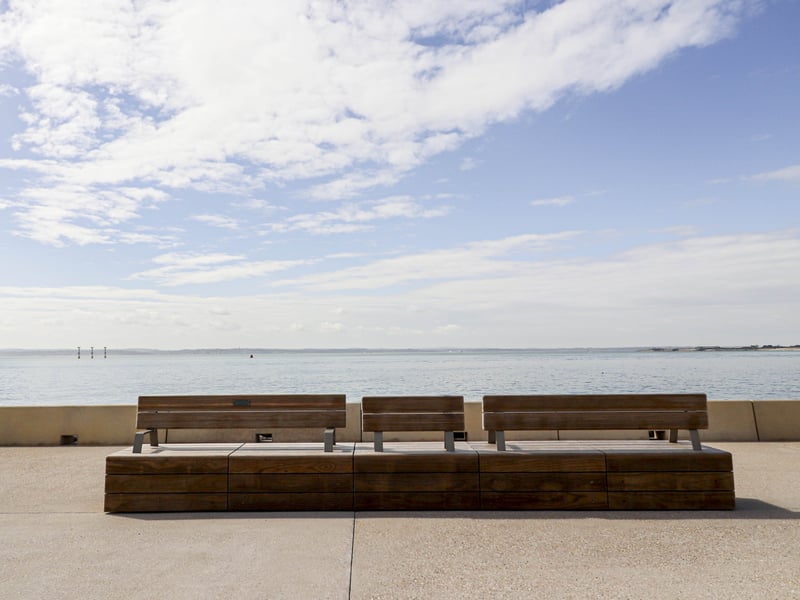 New seating on the promenade in Southsea