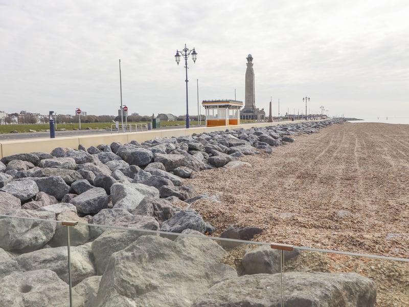 The rocks on the beach will help to reduce the energy of waves and protect the promenade, while the shingle on the beach has been 'recharged' to increase its size