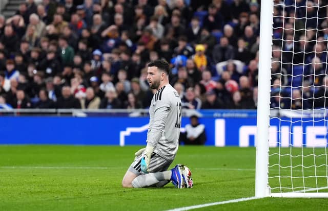Handed his second cap when given a rare first-team outing. Did not make a save of note and was left flat-footed by Wahi's shot that hit the post and bounced out for Pepe to net. Replaced by Bain at the interval. 4
