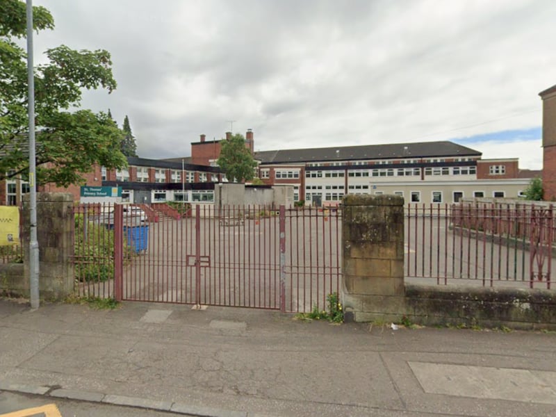 St Thomas' Primary School, located to the east of the city in Riddrie, also just dropped 10 marks in the writing category and has 50-60 per cent of pupils from 'very deprived' families. It has a pupil attendance rate of 91.5 per cent.