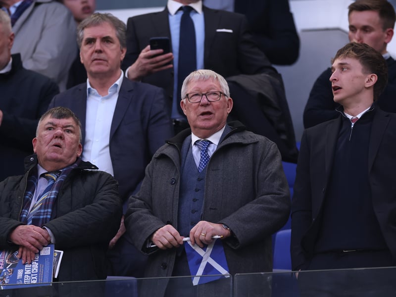 Sir Alex Ferguson looks on from the stands looks on from the stands as Scotland take on Ivory Coast.