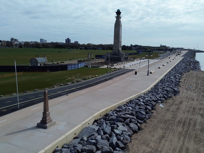 The new-look promenade connects up to the previously completed area behind Southsea Castle