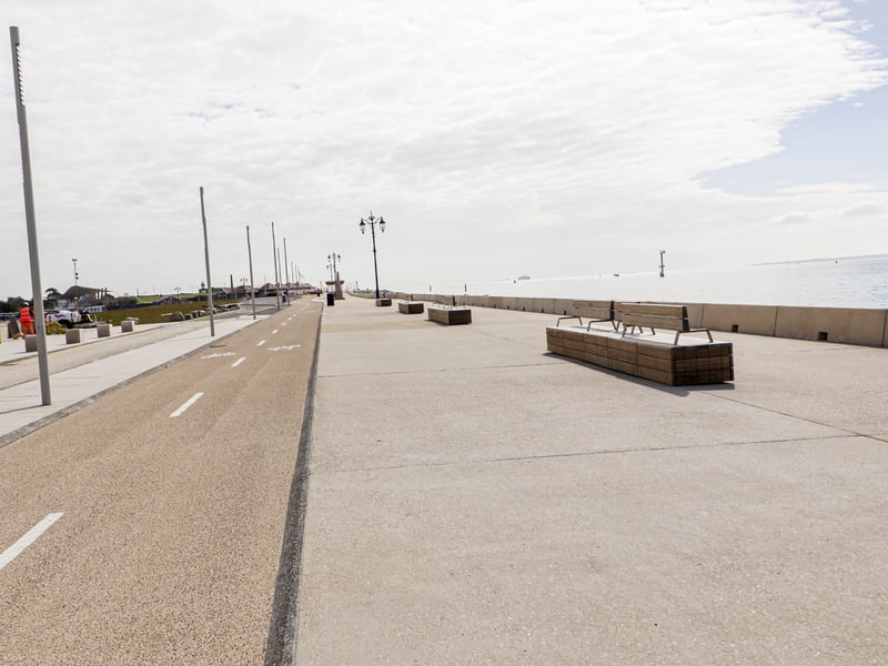The promenade area and cycle lane in Southsea