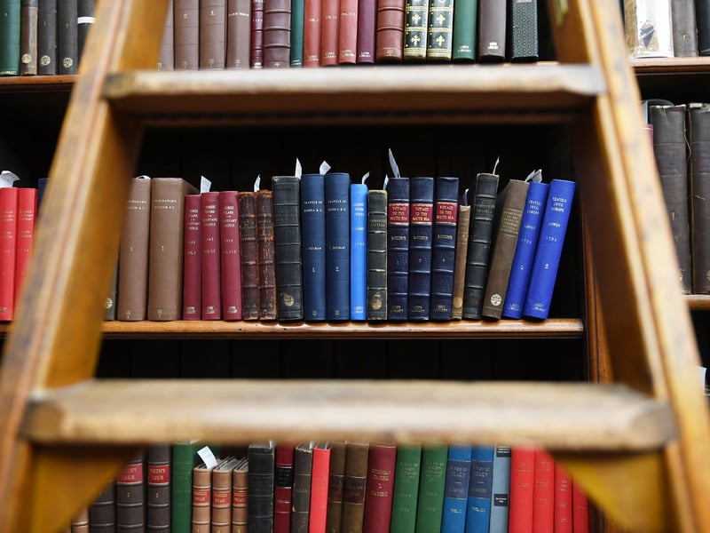 Behind the library's historic façade sits a stunning collection of over 140,000 books.