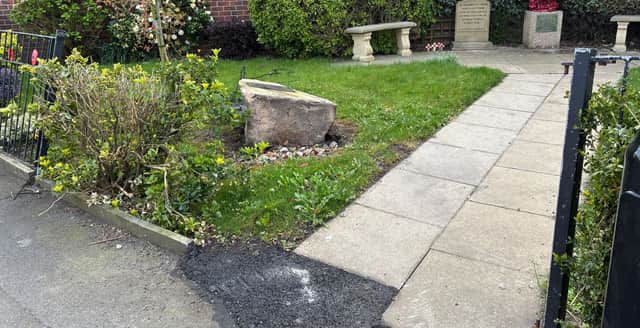 Around three metres of railing around the garden is missing
