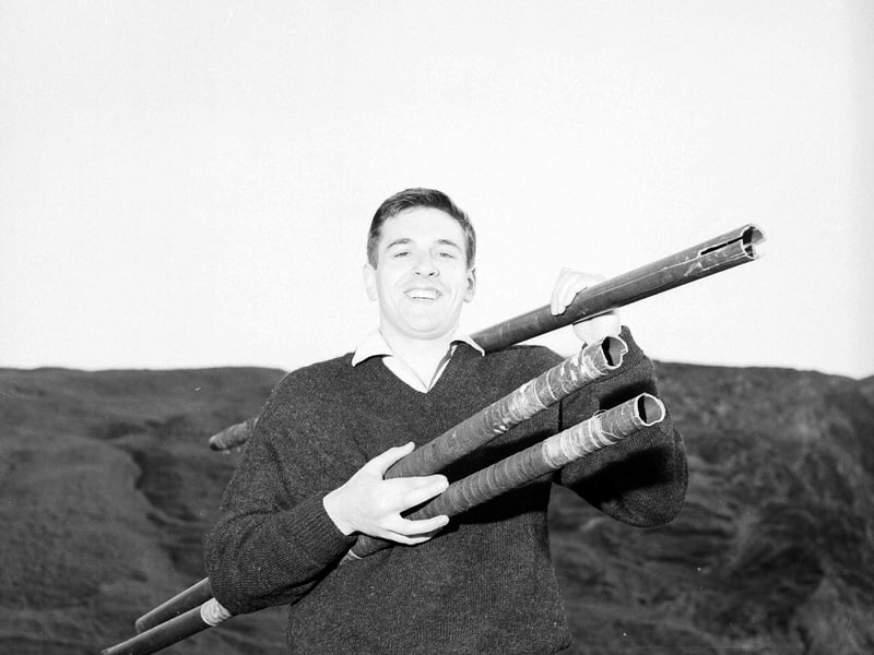 DD Stevenson broke his glass fibre pole while attempting to clear 14ft at the pole vault at Craiglockhart in May 1964.