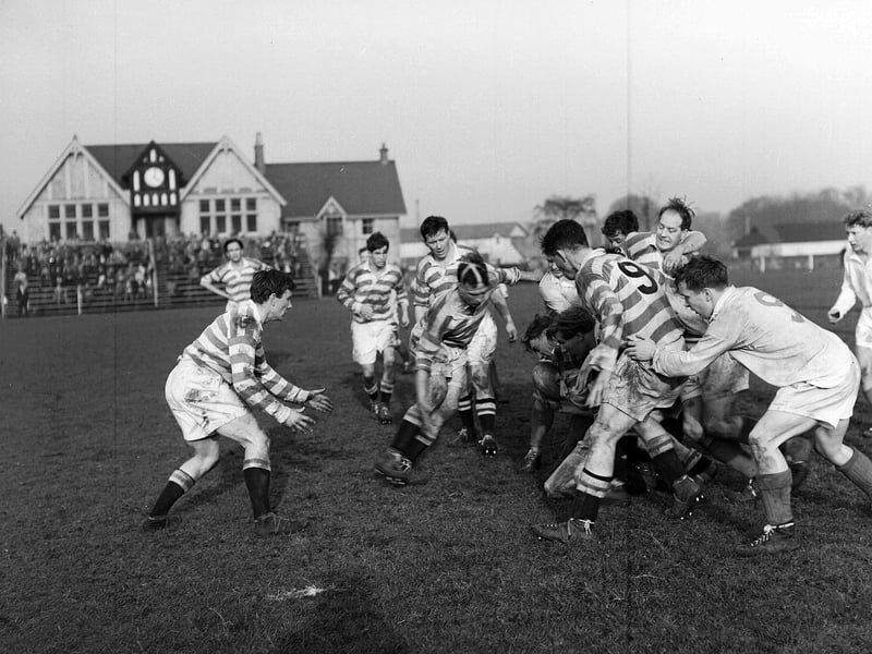 Edinburgh Academicals v Edinburgh University at Craiglockhart in March 1960.