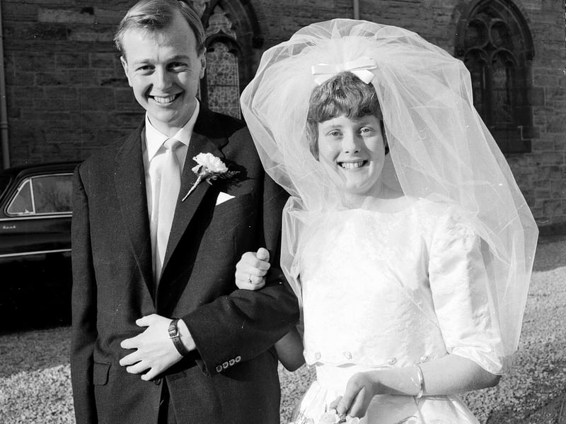 The Mendelson-Caldwell wedding in Craiglockhart Parish Church in March 1963.
