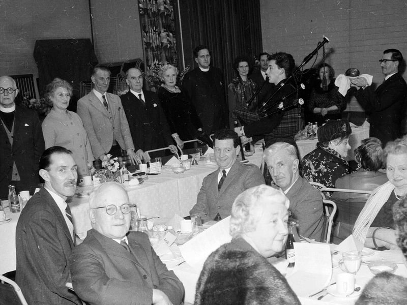 Craiglockhart Parish Church Men's Association enjoy a Burns Supper in January 1964.