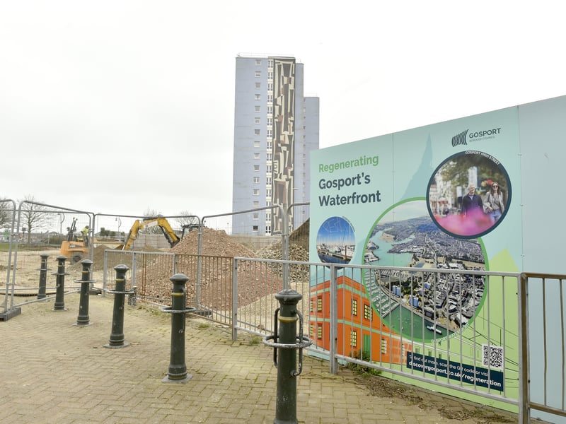 The progress taking place at Gosport's former bus station as it makes way for the new Gosport People's Park.
Picture: Sarah Standing (270326-8218)