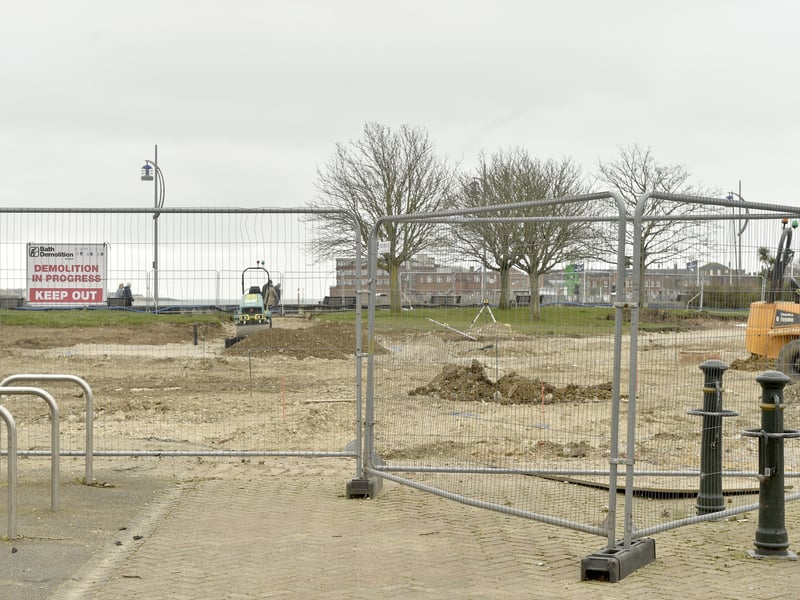 The progress taking place at Gosport's former bus station as it makes way for the new Gosport People's Park.
Picture: Sarah Standing (270326-8212)
