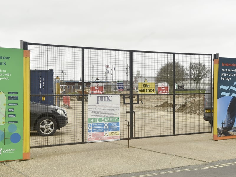 The progress taking place at Gosport's former bus station as it makes way for the new Gosport People's Park. Picture: Sarah Standing (270326-8160)