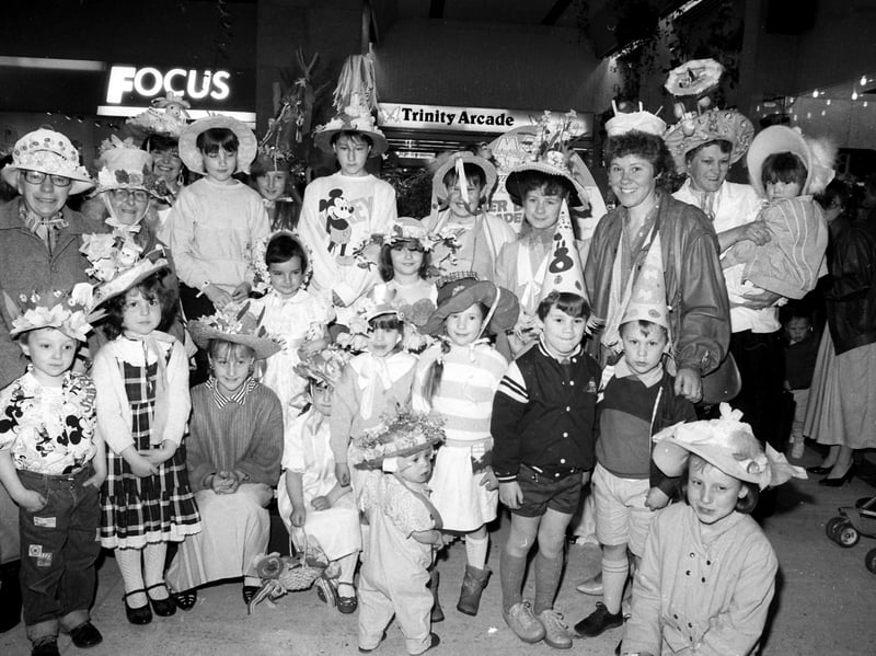 An Easter bonnet parade at Bond Street shopping centre, Leeds, in April 1987