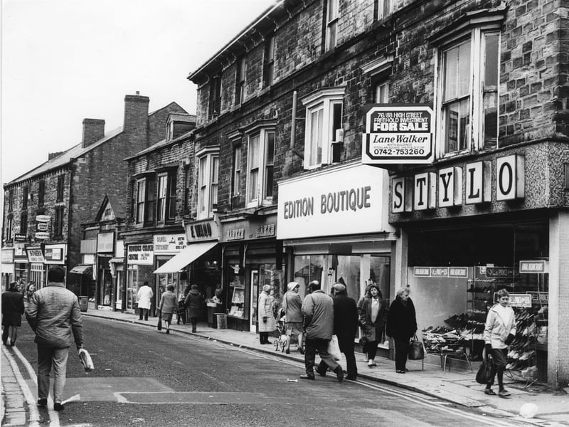 Shops in Mexborough in November 1985