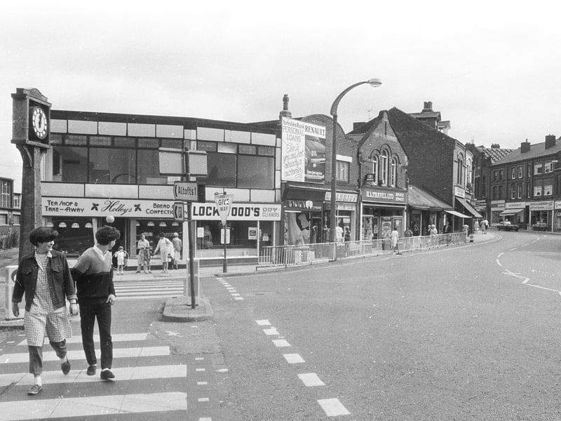 Shopping in Normanton, Yorkshire, in 1983, looking up High Street, which has since been pedestrianised
