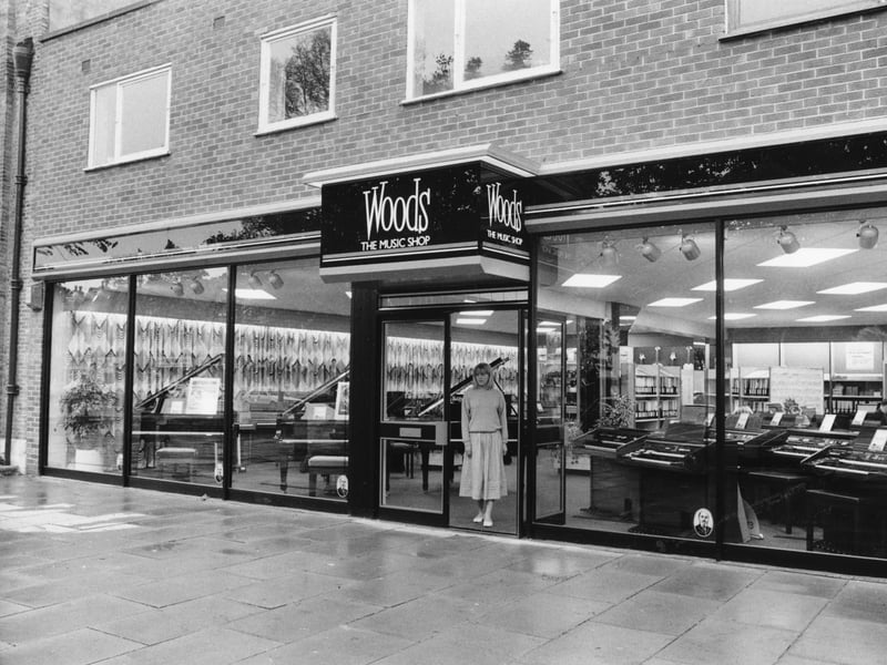 Woods Music Shop, Roundhay, Leeds, in August 1986