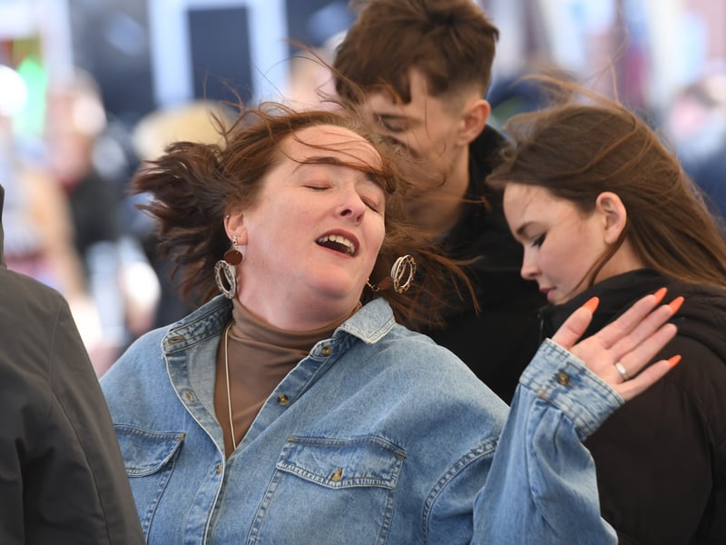 Visitors enjoy dancing to the live music