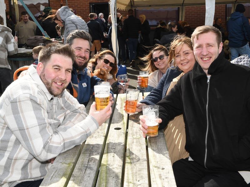 The Irving clan enjoy a drink at the festival