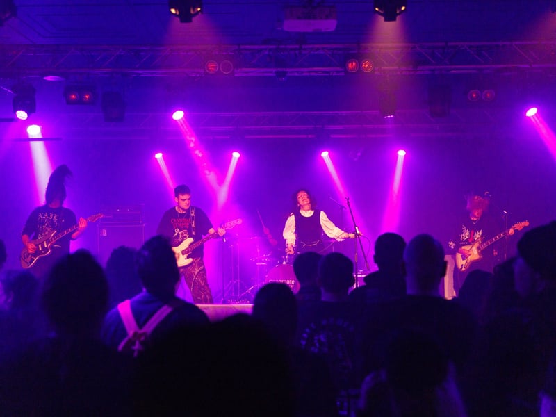 Monochrome performing at Takedown Festival 2026 at Portsmouth Guildhall.