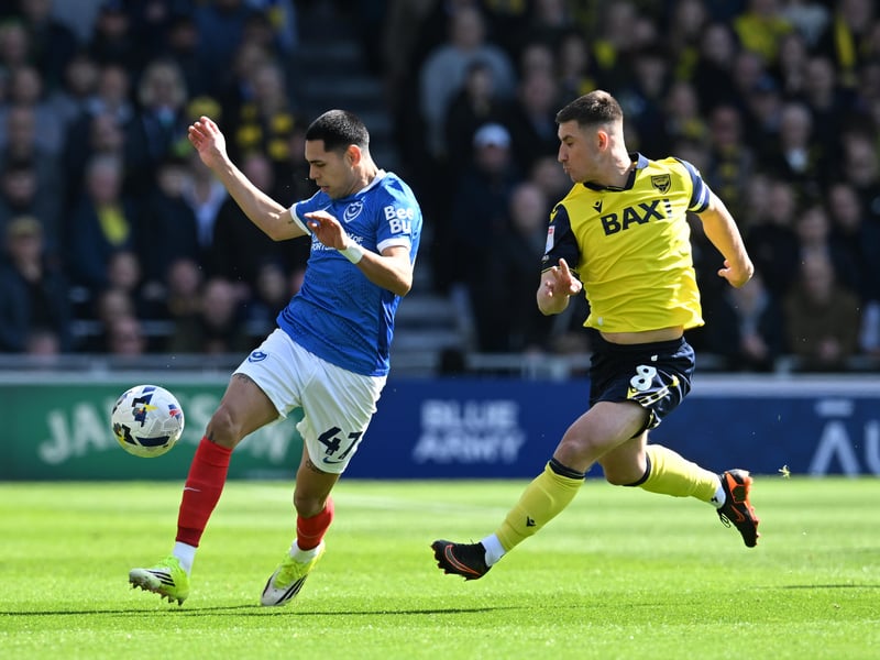 Gustavo Caballero on the attack for Pompey against Oxford United. Picture: Graham Hunt/ProSportsImages