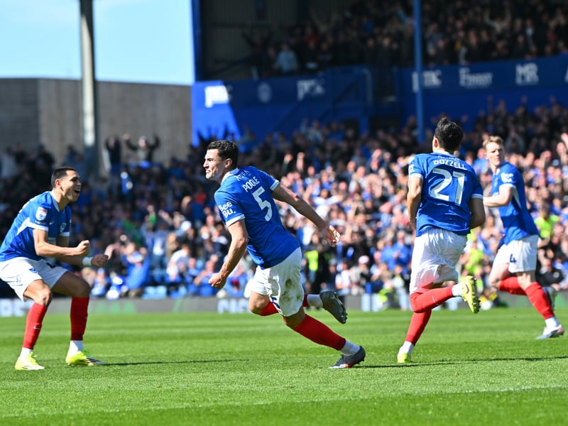 Pompey celebrate their 88th-minute equaliser in the 2-2 draw with Oxford. Picture: Graham Hunt/ProSportsImages