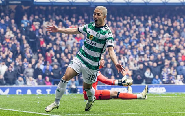 One of the fastest ever Old Firm derby goals, Maeda's ricocheted shot flew beyond Jack Butland in the Rangers goal to open the scoring after just 21 seconds. The score ended 3-3 on a chaotic after at Ibrox in January 2024.