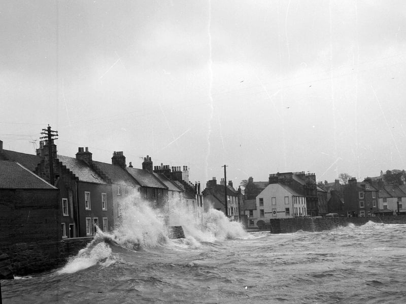 Stormy seas at Anstruther in February 1956.