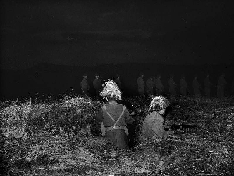 Soldiers from the Black Watch regiment carrying out an operation on Elie Beach in July 1958.