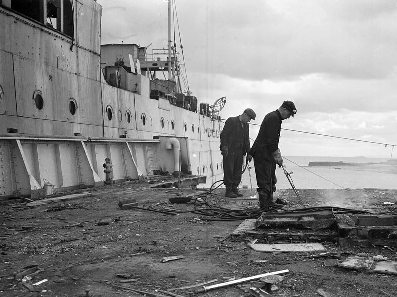 Boat building at Anstruther in May 1956.