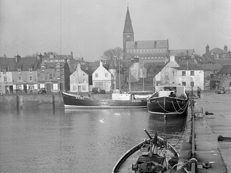 The Radiation and The Silver Chord boats in Anstruther Harbour in February 1957.