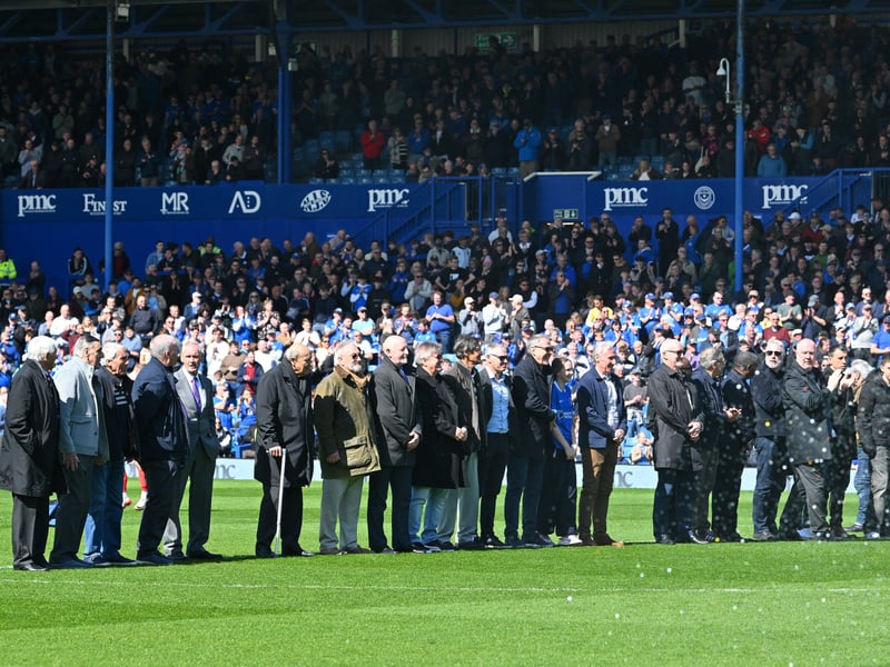 Many familiar faces line-up at Pompey's Former Players' Day on Monday. Picture: Graham Hunt/ProSportsImages