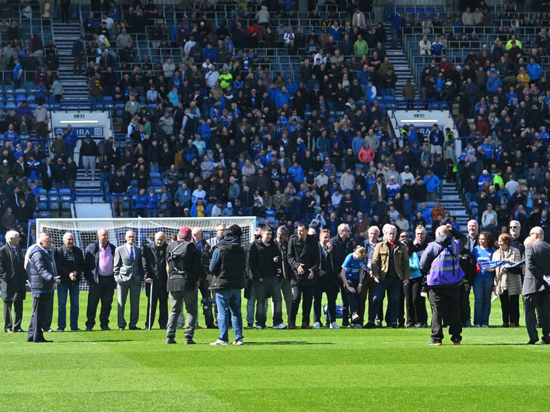 Many familiar faces line-up at Pompey's Former Players' Day on Monday. Picture: Graham Hunt/ProSportsImages
