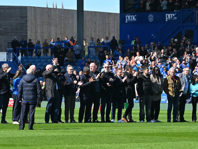 Many familiar faces line-up at Pompey's Former Players' Day on Monday. Picture: Graham Hunt/ProSportsImages