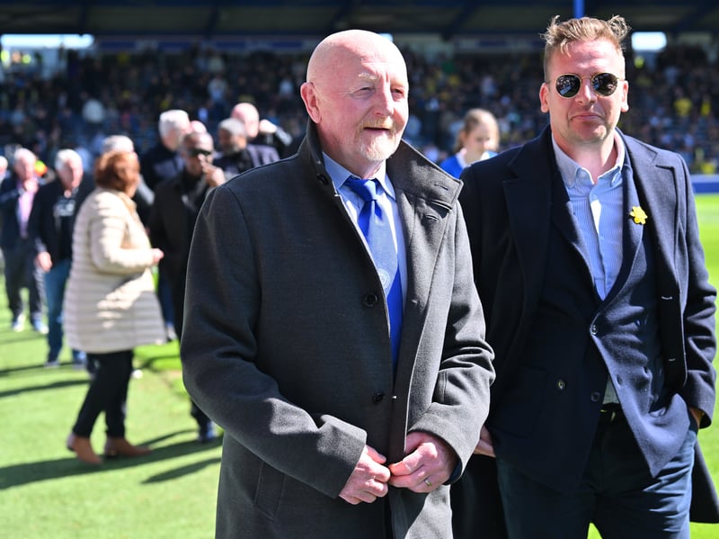 Derek Showers and Brian Howard at Pompey's Former Players' Day on Monday. Picture: Graham Hunt/ProSportsImages