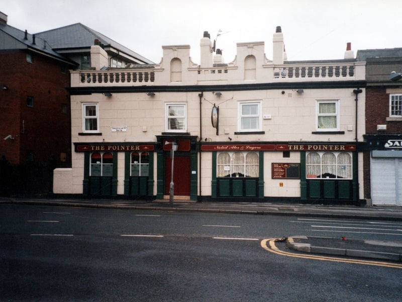 The Pointer pub at Sheepscar intersection in March 2002. It was opened in the 1930s by landlord Joseph Vessey as Pointer Inn The Irish Bar.