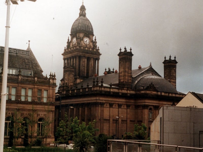 March 2002 and in focus is the rear of the Town Hall taken from Millennium Square over the top of Mandela Gardens. On the left is Civic Court the former school board offices, built in 1881 in Italianate style.