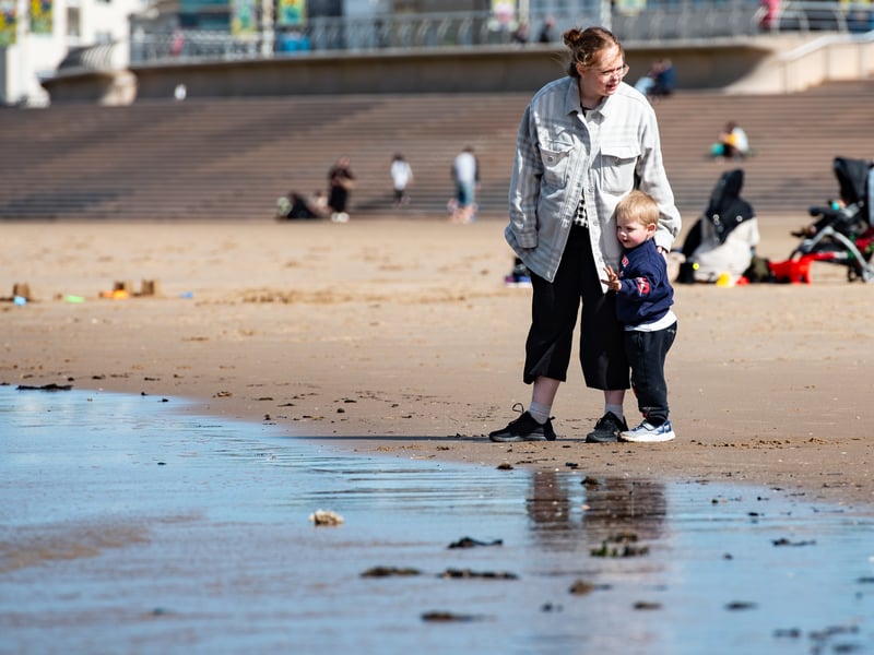 Families flock to Blackpool during the first spell of hot weather in the easter holidays. Photo: Lucinda Herbert