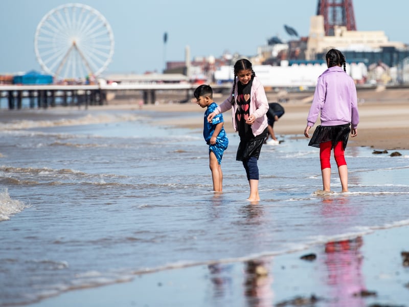 Families flock to Blackpool during the first spell of hot weather in the easter holidays. Photo: Lucinda Herbert