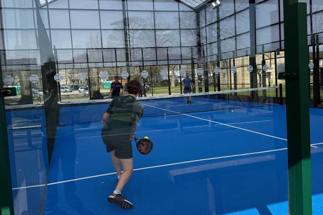 Players on the padel courts at Hillsborough Park. Picture: Kurtis Leyland, Iconic Media