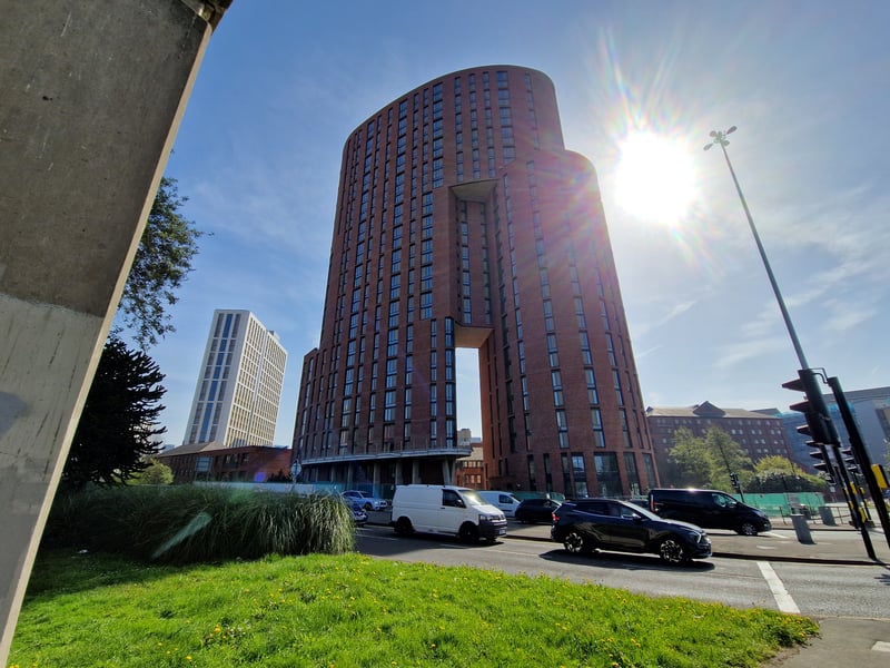 One of the city's most eye-catching developments, the peculiarly shaped Triangle Yard is a 31-storey residential tower that is expected to be completed in 2026. The tower will feature one-, two- and three-bedroom "luxury" apartments.