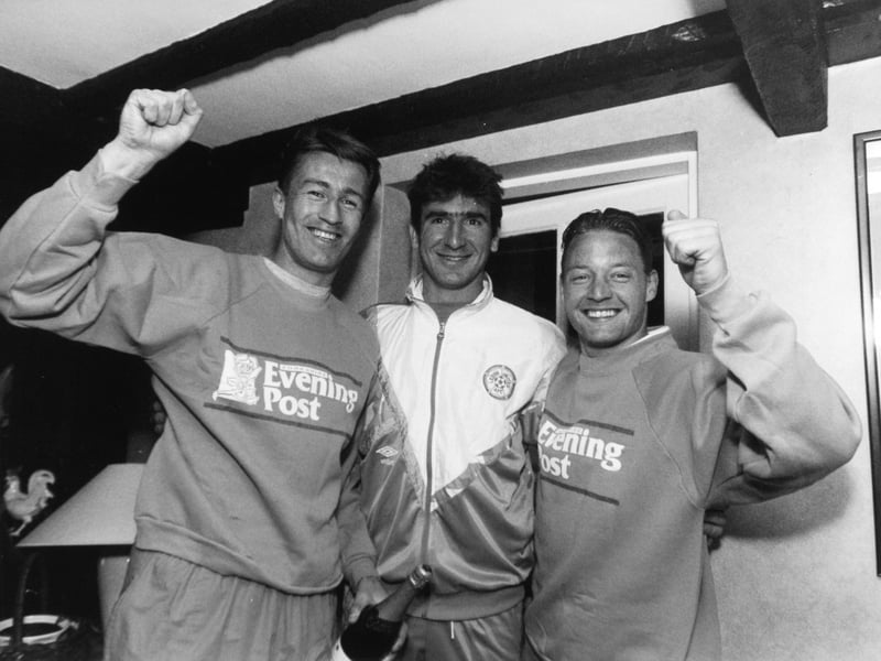 Leeds United stars Lee Chapman, Eric Cantona and David Batty in April 1991